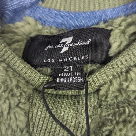 7 For All Mankind Fuzzy Sweater Boys Sz 2T Olive Green Pullover - Picture 4 of 4